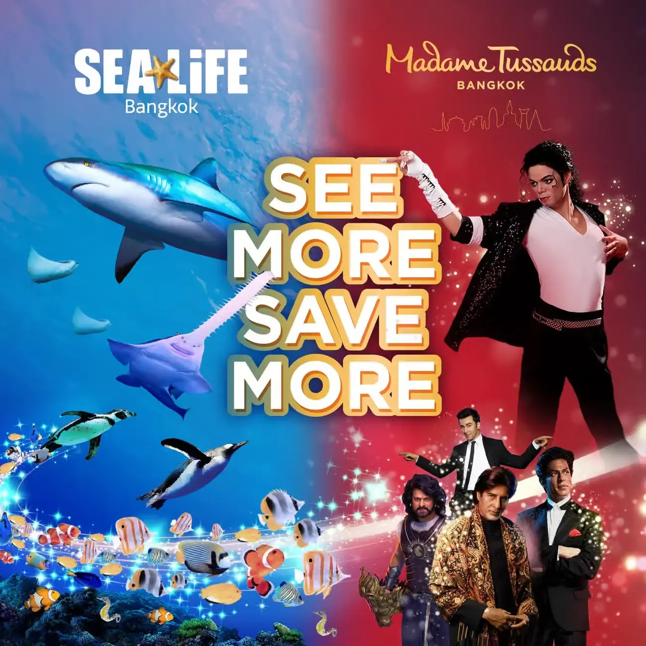 Bangkok: SEA LIFE Ocean World & Madame Tussauds Tickets